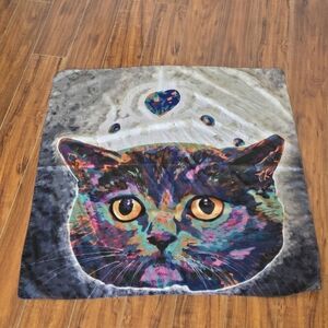 Colorful Cat Print Cat Lover Whimsical Square Scarf 34 X 34